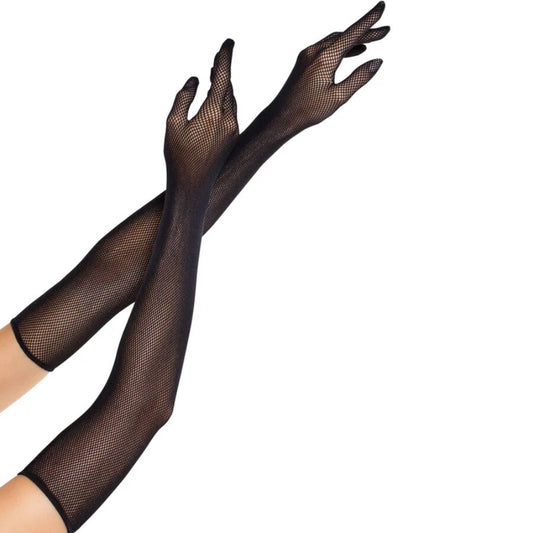 LEG AVENUE - OPERA LONG FISHNET GLOVES BLACK