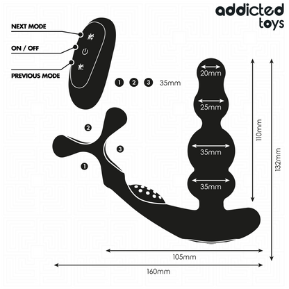 ADDICTED TOYS - ROTERANDE PROSTATAMASSAGER FJÄRRKONTROLL