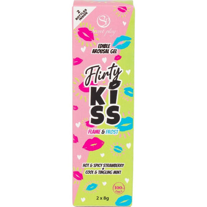 SECRETPLAY - FLIRTY KISS GEL MED ORALAKTSEFFEKTER JORDGUBB & MYNTA 2 x 8 GR
