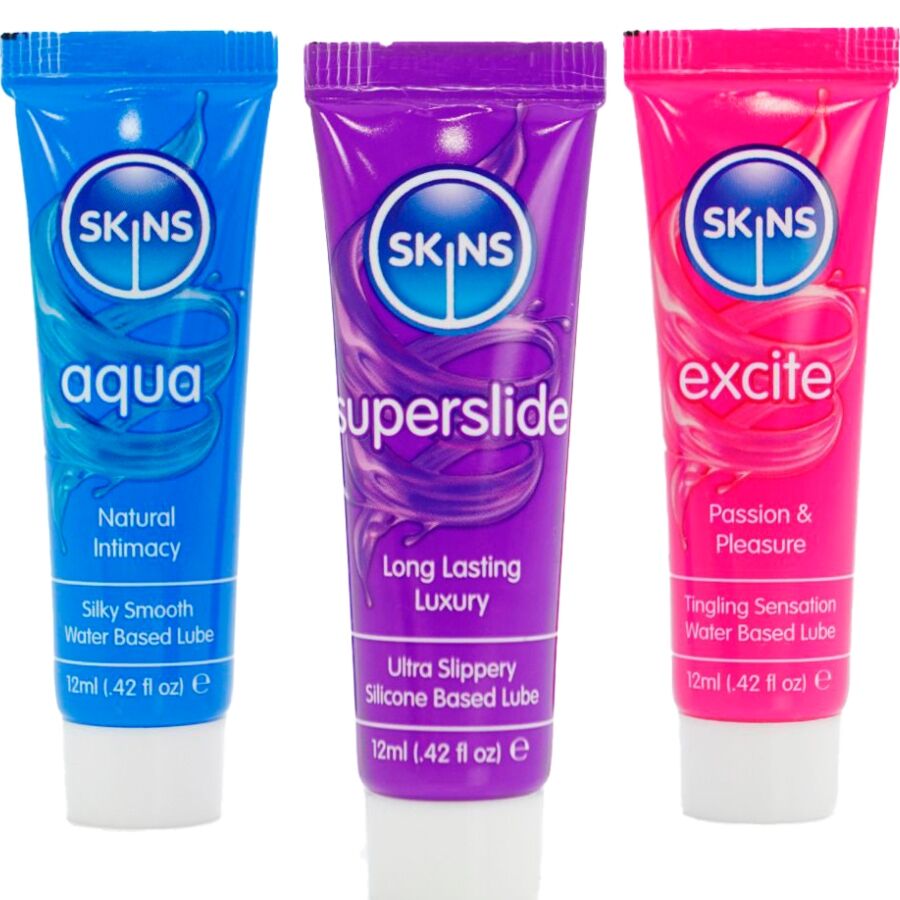 SKINS - VITAL LUBES KIT AQUA, SUPERSLIDE & EXCITE GLIDMEDEL 3 x 12 ML