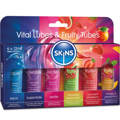 SKINS - VITAL & FRUITY LUBES KIT GLIDMEDEL 6 x 12 ML