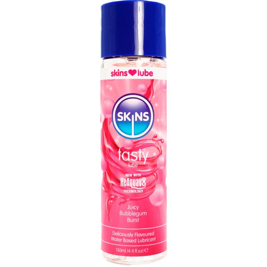 SKINS - VÄLSMAKANDE VATTENBASERAT GLIDMEDEL BUBBLEGUM 130 ML