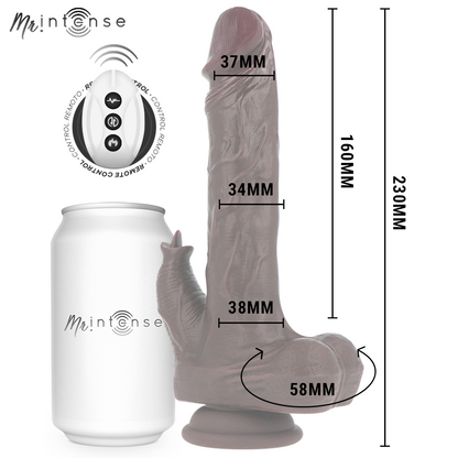 MR INTENSE - MORGAN REALISTISK MULTIFUNKTIONSDOCKA MED VIBRATION OCH FJÄRRKONTROLL SOM RÖRS UPP OCH NER 23 CM -O- 3.5 CM