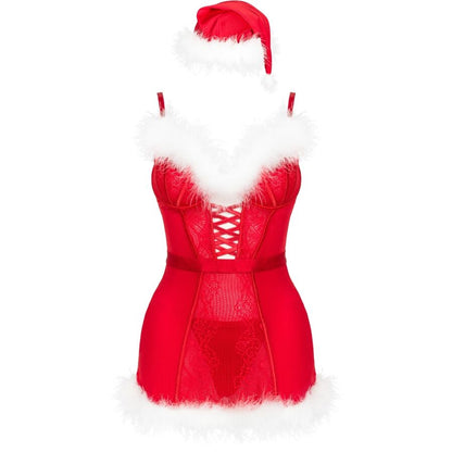 LIVCO CORSETTI FASHION - AGETHE LC 90607 NATTKLÄNNING + TANGA + TOMTELUVA L/XL