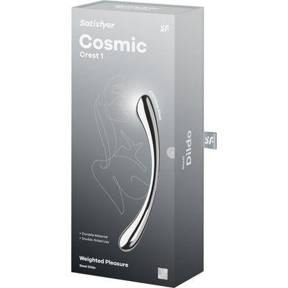 SATISFYER - COSMIC CREST 1 DILDO MED DUBBLA ÄNDAR I ROSTFRITT STÅL