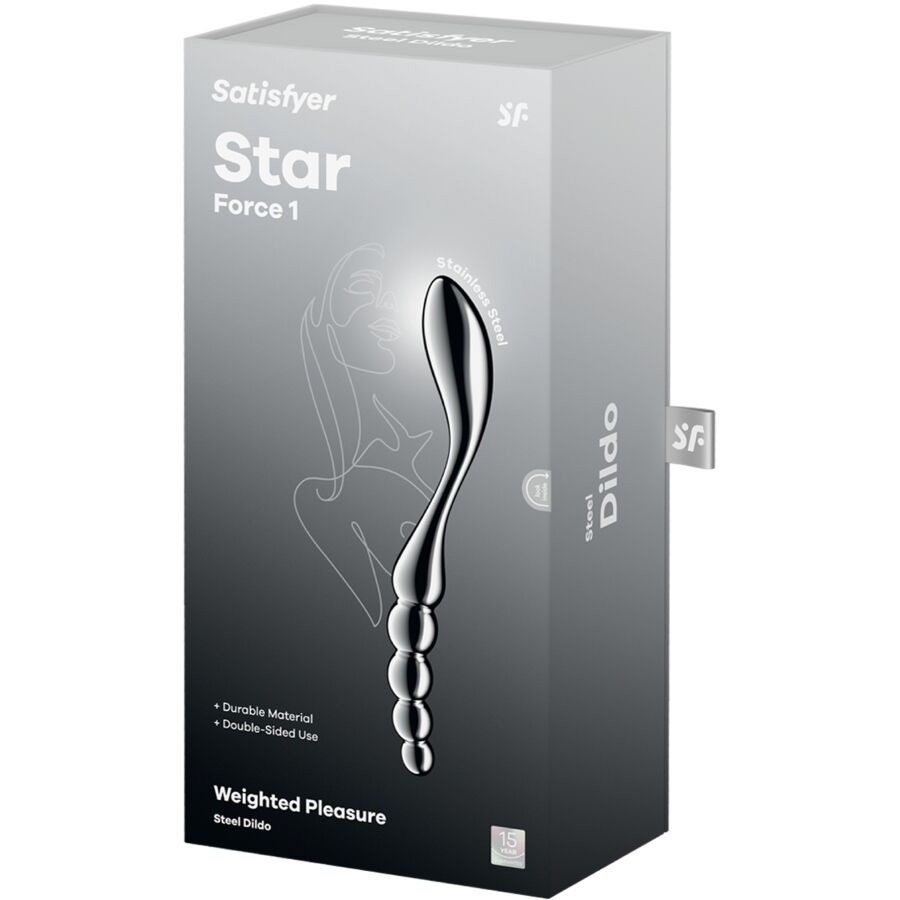 SATISFYER - STAR FORCE 1 DILDO I ROSTFRITT STÅL MED DUBBLA ÄNDAR