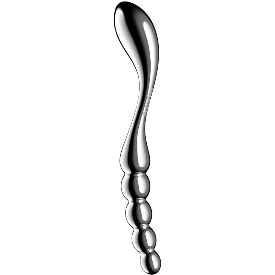 SATISFYER - STAR FORCE 1 DILDO I ROSTFRITT STÅL MED DUBBLA ÄNDAR