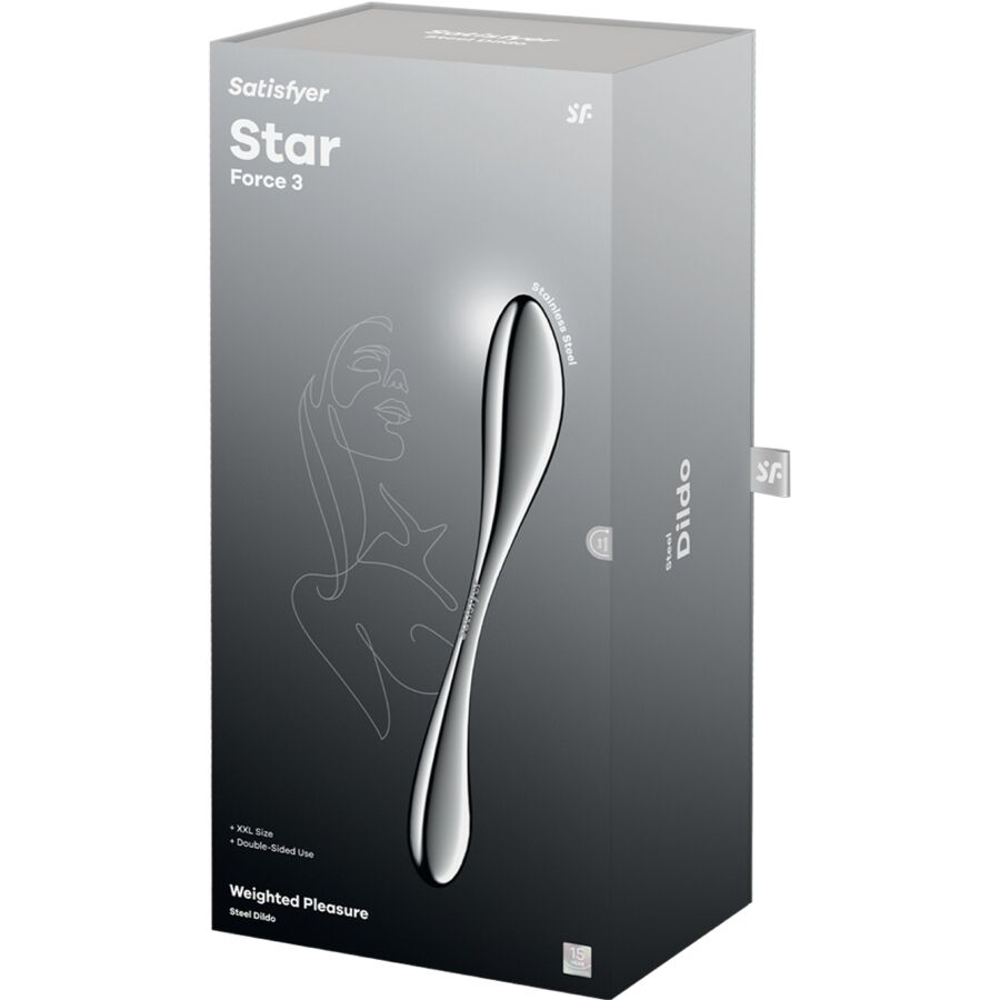 SATISFYER – STAR FORCE 3 DUBBELÄNDAD DILDO I ROSTFRITT STÅL