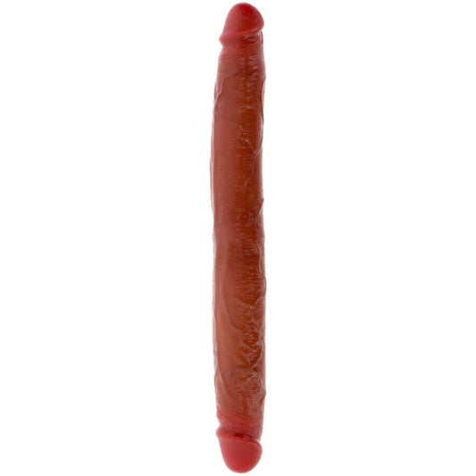 GET REAL - DUBBELÄNDAD SILIKONDILDO KARAMELL 35 CM