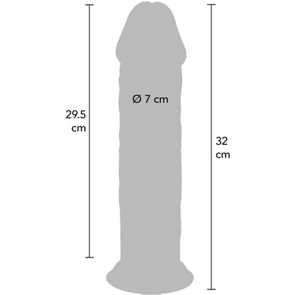 GET REAL - LYXIG TJOCK DUBBELDENSITETS TPE DILDO 32 CM