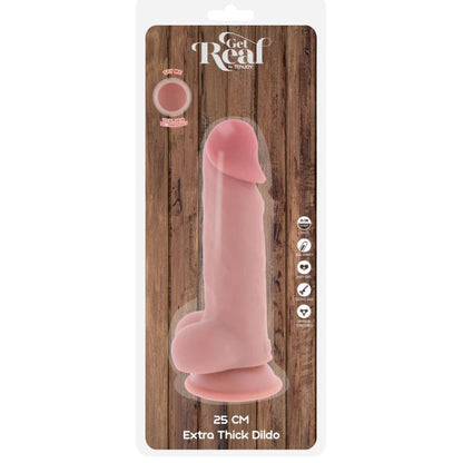 GET REAL - DELUXE REALISTIC PENIS WITH TESTICLES EXTRA THICK 25 CM