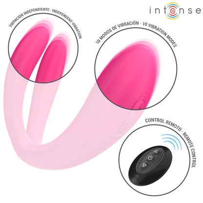 INTENSE - JULIA DUBBEL VIBRATOR KLÄM STIMULATOR FJÄRRKONTROLL