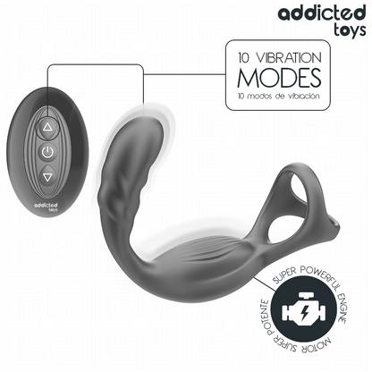 ADDICTED TOYS - DUAL PROSTATISK KUKRING FJÄRRKONTROLL
