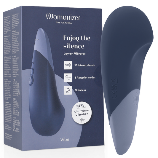 WOMANIZER - VIBE LAY-ON TYST VIBRATOR MÖRKBLÅ
