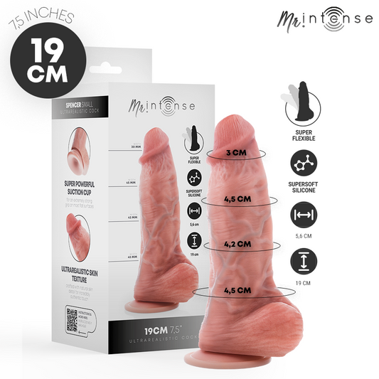 MR INTENSE - LITEN SPENCER SILIKONDILDO 19 CM -Ø- 4,5 CM