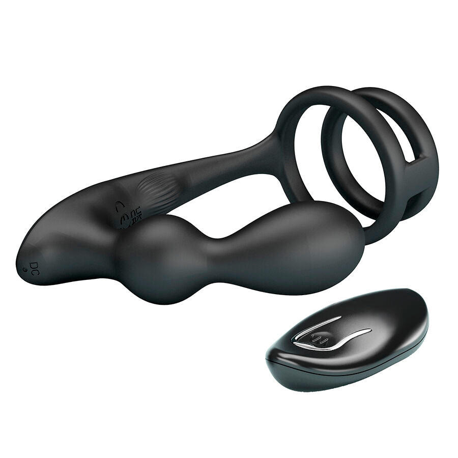 MR PLAY - VIBRERANDE ANALPLUGG MED PENISRING FJÄRRKONTROLL