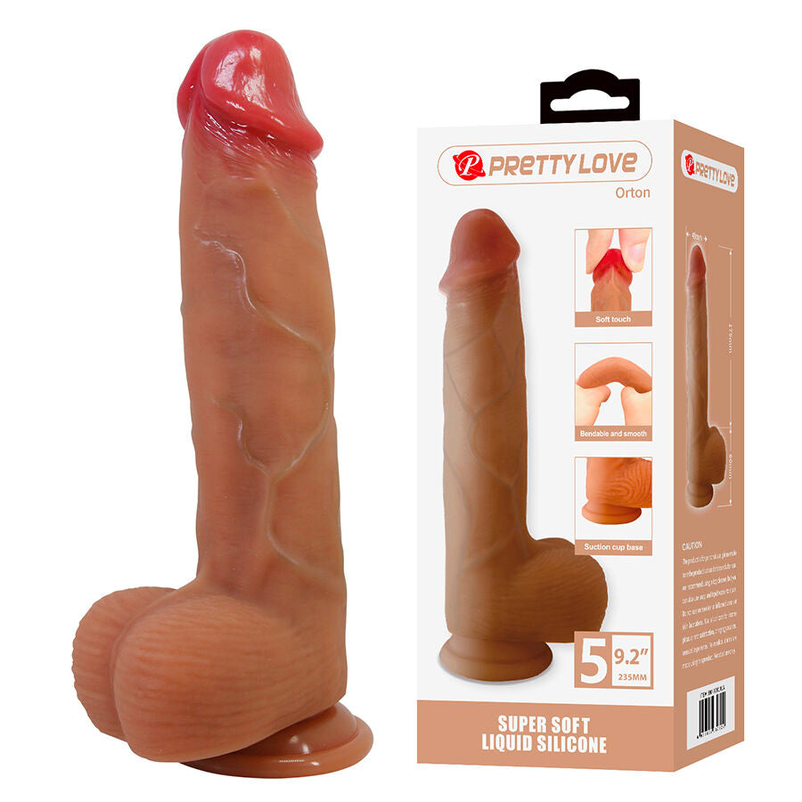 PRETTY LOVE - ORTON REALISTISK DILDO MED SUGKOPP 23.5 CM -Ø- 4.9 CM