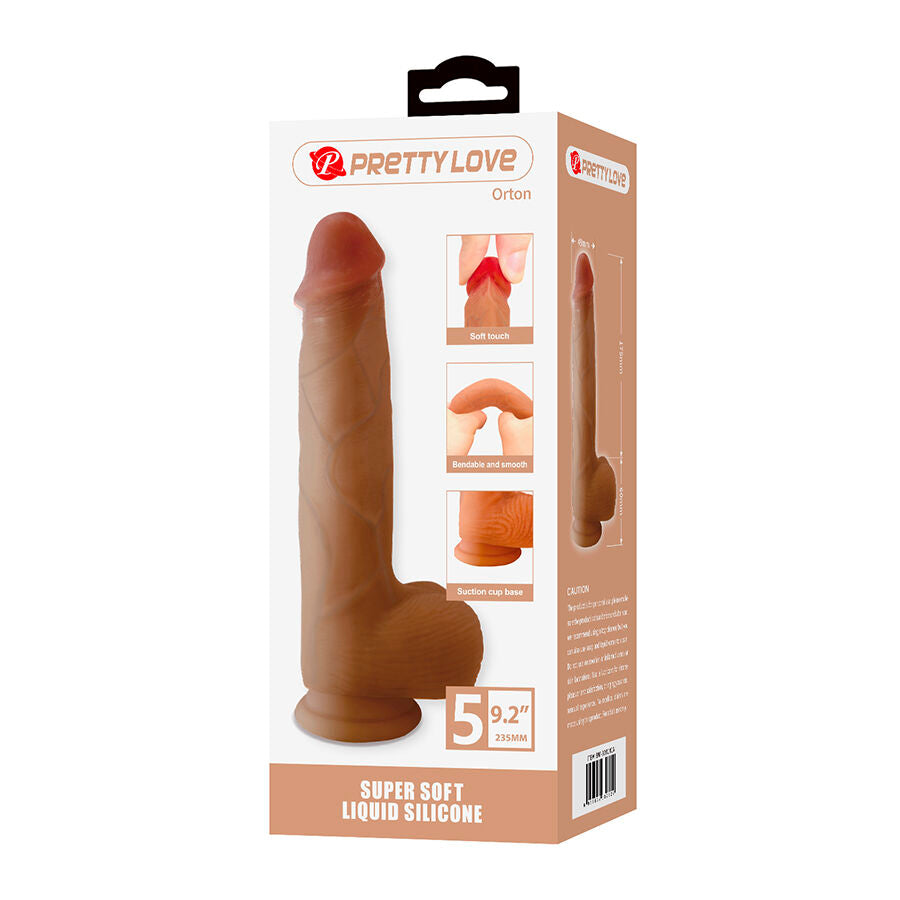 PRETTY LOVE - ORTON REALISTISK DILDO MED SUGKOPP 23.5 CM -Ø- 4.9 CM