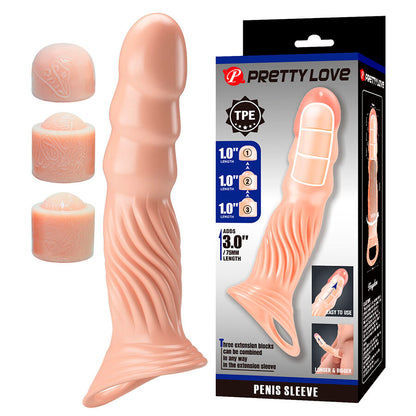 PRETTY LOVE – PENISRÖR MED TEXTUR OCH FÖRLÄNGARE