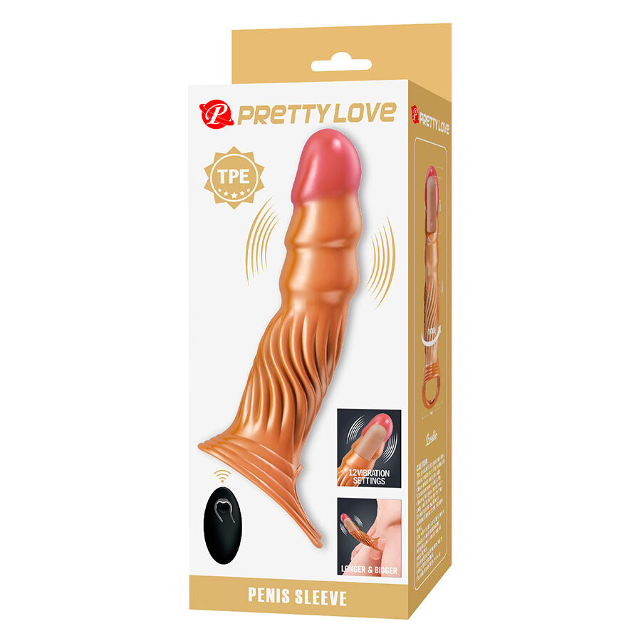 PRETTY LOVE – STRUKTURERAD PENISFÖRLÄNGARE MED VIBRATION OCH FJÄRRKONTROLL