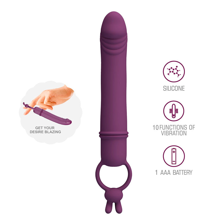 PRETTY LOVE - CORA VIBRATOR PENISFORMAD MED MOTSTÅNDSRING