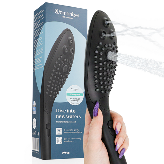 WOMANIZER - WAVE KLITORALSTIMULERANDE DUSCHHUVUD SVART