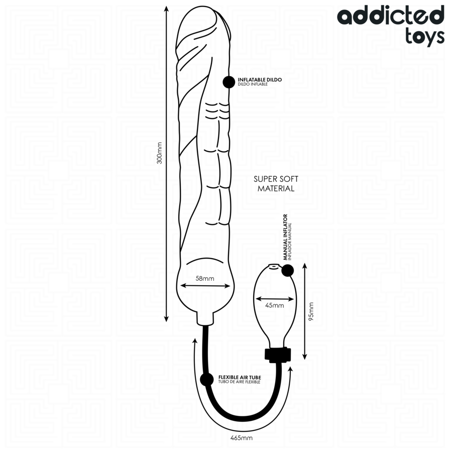 ADDICTED TOYS - UPPBLÅSBAR DILDO XL MODELL 5