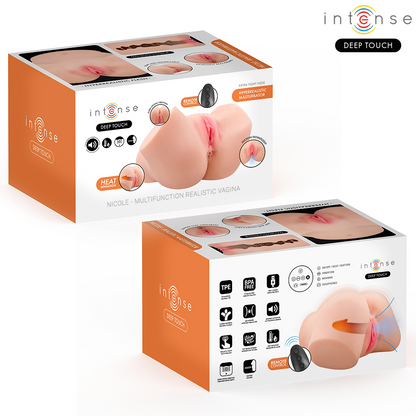 INTENSIV DJUP BERÖRING - NICOLE VAGINALMASTURBATOR MED SUGFUNKTION, VÄRME, VIBRATION OCH RÖSTEFFEKTER MED FJÄRRKONTROLL 5,3 KG