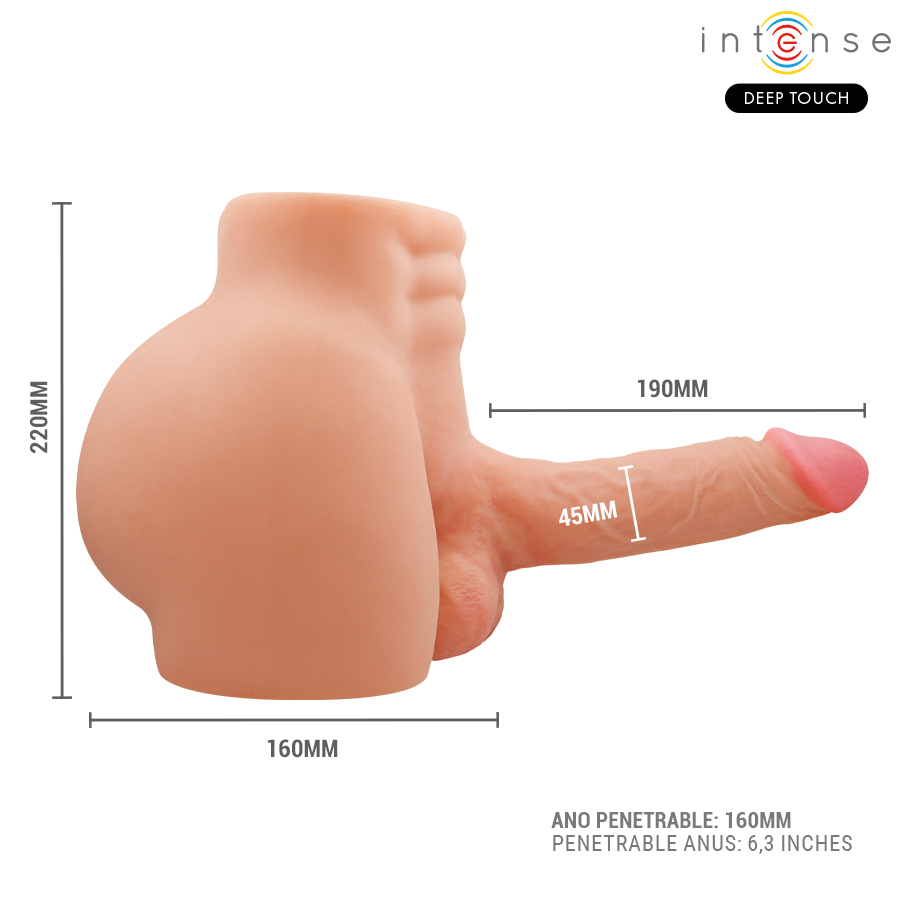 INTENS DJUP STIMULANS - RICHIETORSO MED ANALÖPPNING OCH REALISTISK DILDO MED SKJUTFUNKTION OCH VIBRATION FJÄRRKONTROLL 4,7 KG