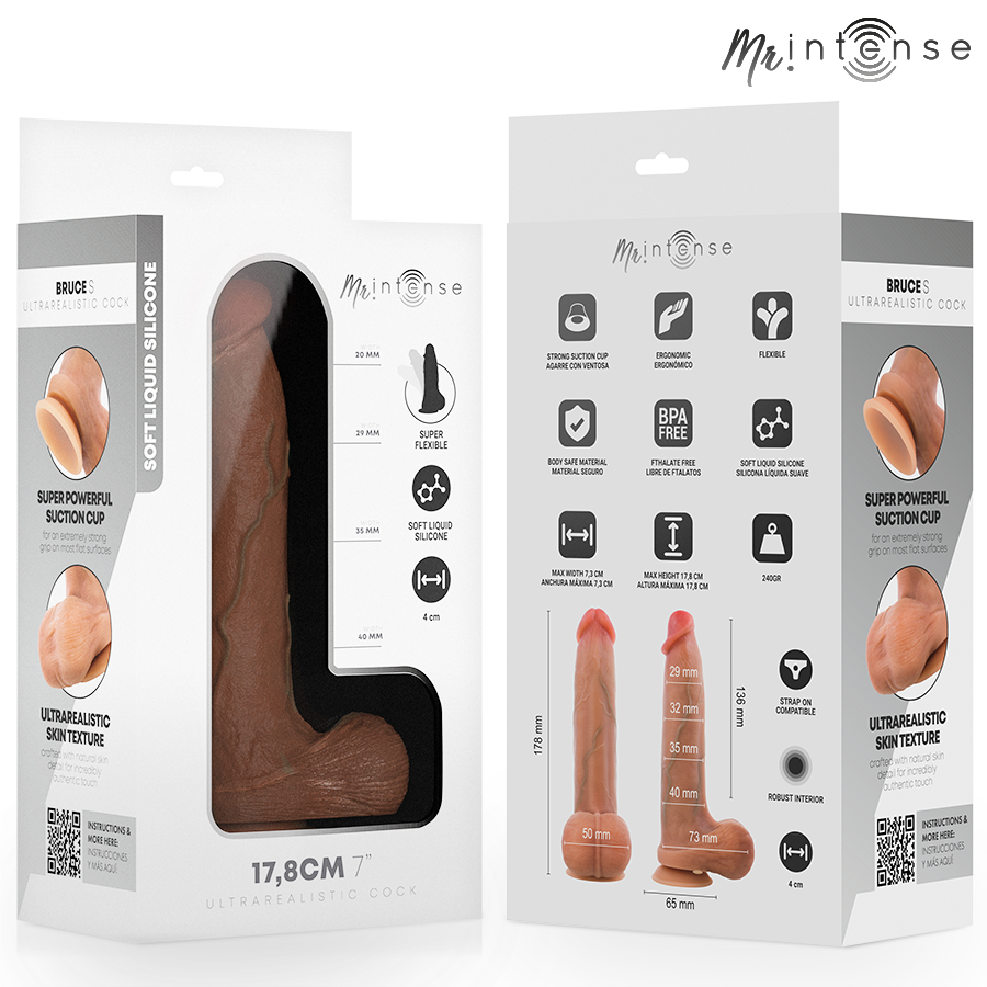 MR INTENSE - BRUCE S SILIKONDILDO MED TESTIKLAR 17,8 CM -Ø- 4 CM