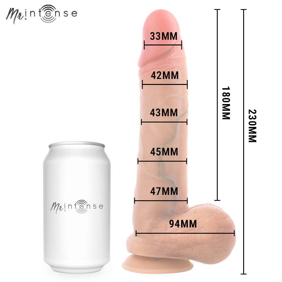 MR INTENSE - GARY L ULTRAREALISTISK SILIKONDILDO MED TESTIKLAR 23 CM - Ø- 4.7 CM