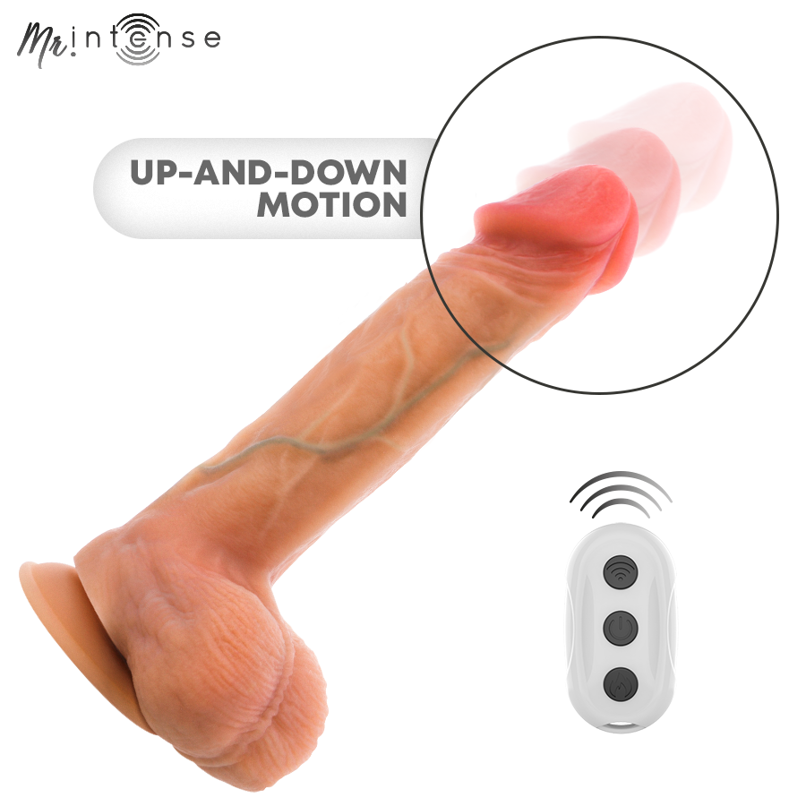 MR INTENSE - LOGAN VIBRATOR DILDO SILIKON MED VÄRMEEFFEKT OCH FJÄRRKONTROLL 20 CM -Ø- 4,1 CM