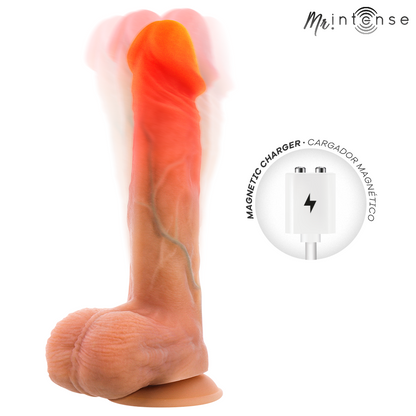 MR INTENSE - LOGAN VIBRATOR DILDO SILIKON MED VÄRMEEFFEKT OCH FJÄRRKONTROLL 20 CM -Ø- 4,1 CM