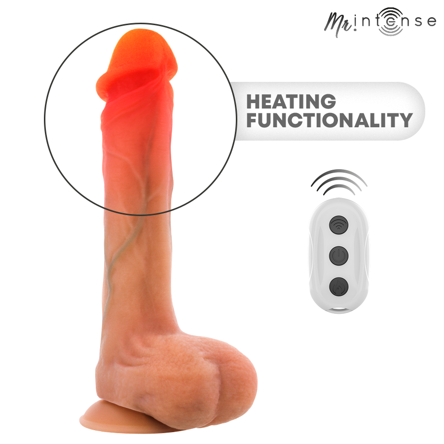 MR INTENSE - BRADLEY SILIKONVIBRATOR MED VÄRMEEFFEKT OCH FJÄRRKONTROLL 21 CM -Ø- 4.2 CM