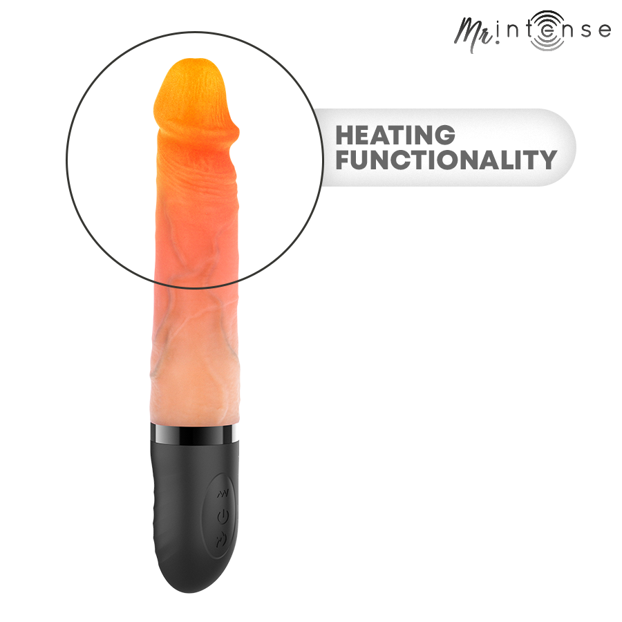 MR INTENSE - JEAN UP&DOWN VIBRATOR SILIKON MED VÄRMEEFFEKT 24 CM -Ø- 3,8 CM