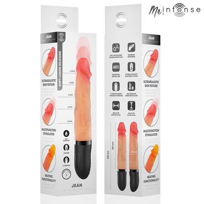 MR INTENSE - JEAN UP&DOWN VIBRATOR SILIKON MED VÄRMEEFFEKT 24 CM -Ø- 3,8 CM