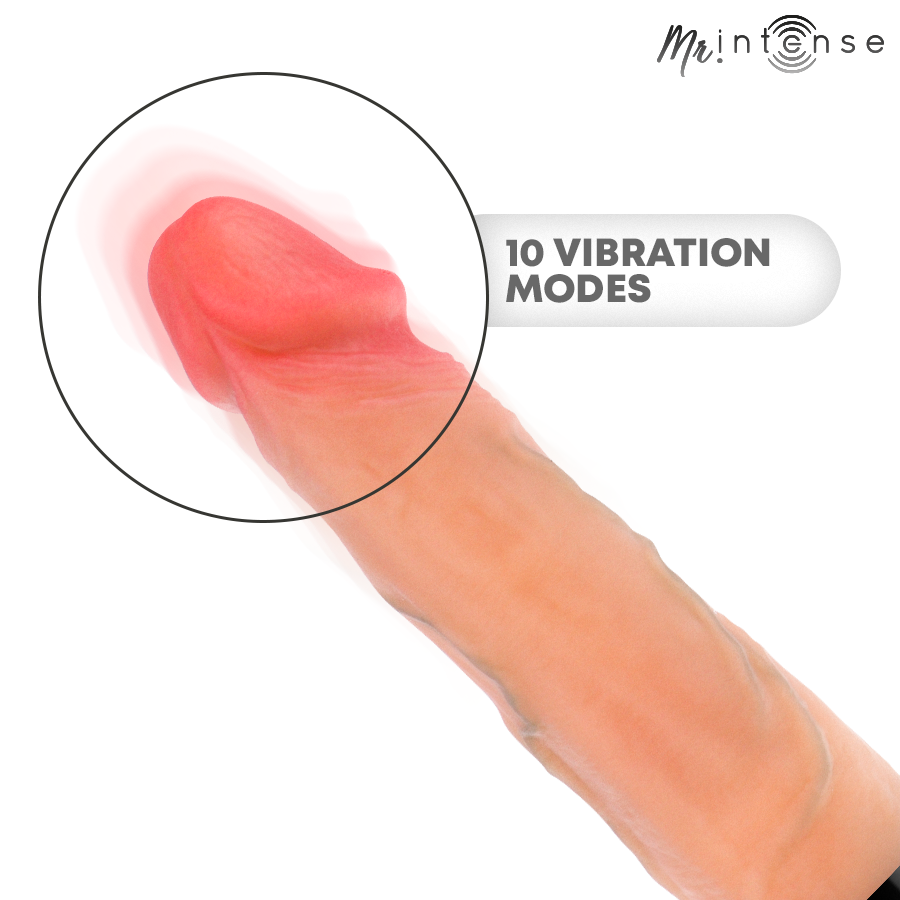 MR INTENSE - JEAN UP&DOWN VIBRATOR SILIKON MED VÄRMEEFFEKT 24 CM -Ø- 3,8 CM