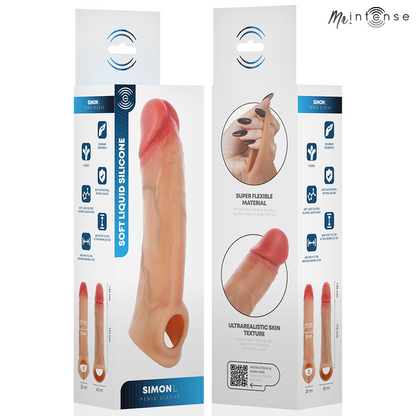 MR INTENSE - SIMON KONDOM MED PENISTILLÄGG SILIKON 16 CM -Ø- 4,5 CM