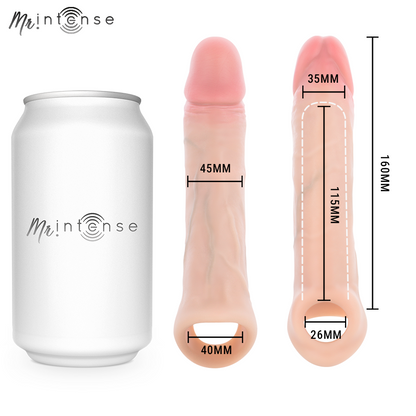 MR INTENSE - SIMON KONDOM MED PENISTILLÄGG SILIKON 16 CM -Ø- 4,5 CM