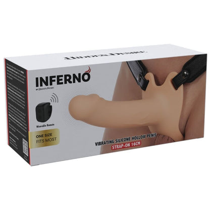 HEMLIG BEGÄR - INFERNO VIBRERANDE PENISFÖRLÄNGARE STRAP-ON 16 CM