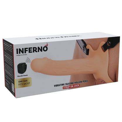 HIDDEN DESIRE - INFERNO VIBRERANDE PENISHYLSKÖLJE STRAP-ON 20 CM