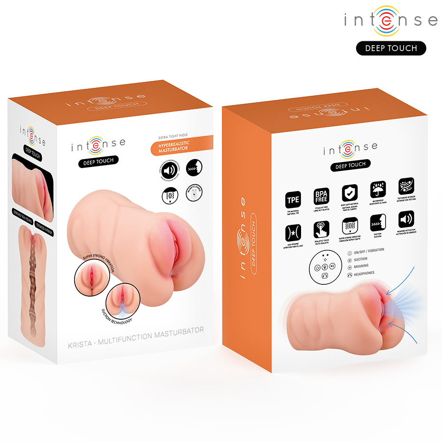 INTENSIV DJUP BERÖRING - KRISTA VAGINAL MASTURBATOR MED SUGFUNKTION, VIBRATION OCH RÖSTEFFEKT 1,2 KG