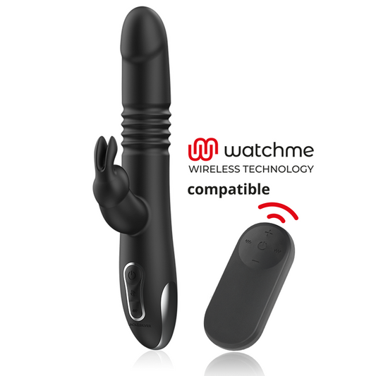 BLACK&SILVER - KENJI UP & DOWN RABBIT VIBRATOR + WATCHME REMOTE CONTROL
