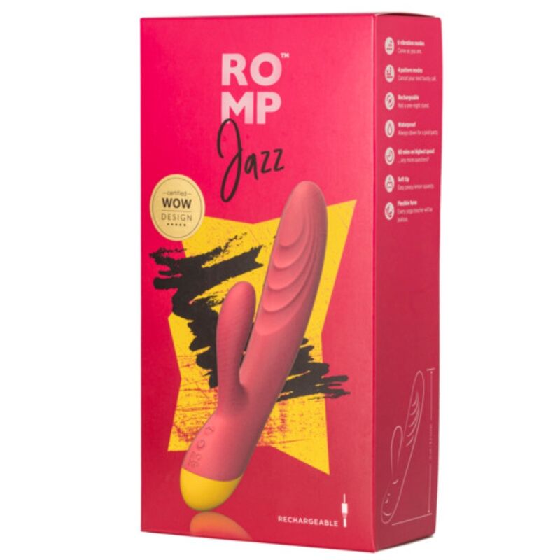 ROMP - JAZZ UPPLADDNINGSBAR KANINVIBRATOR RÖD
