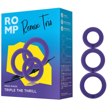 ROMP - REMIX TRIO SET OM 3 LILA PENISRINGAR I SILIKON