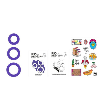 ROMP - REMIX TRIO SET OM 3 LILA PENISRINGAR I SILIKON