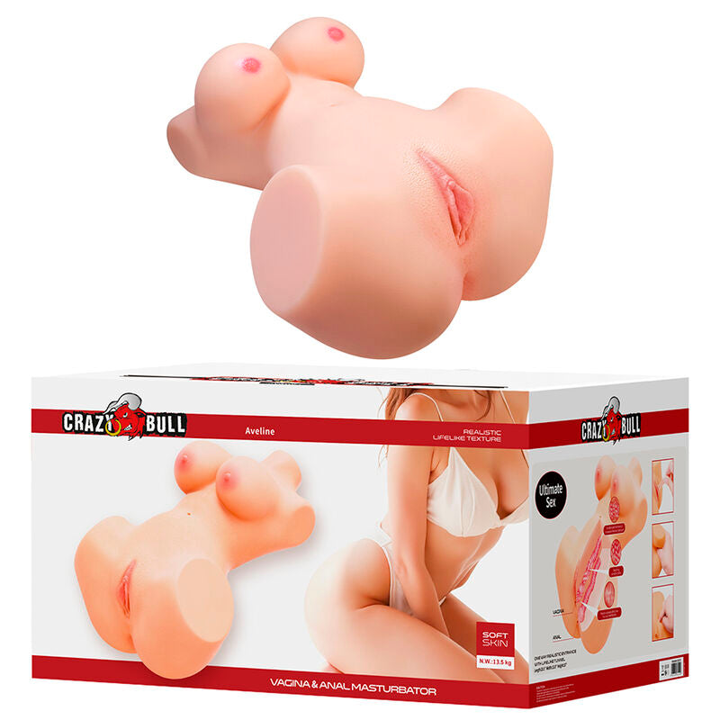 CRAZY BULL - ANNIE XXL VAGINAL OCH ANAL MASTURBATOR MED BRÖST FLESH
