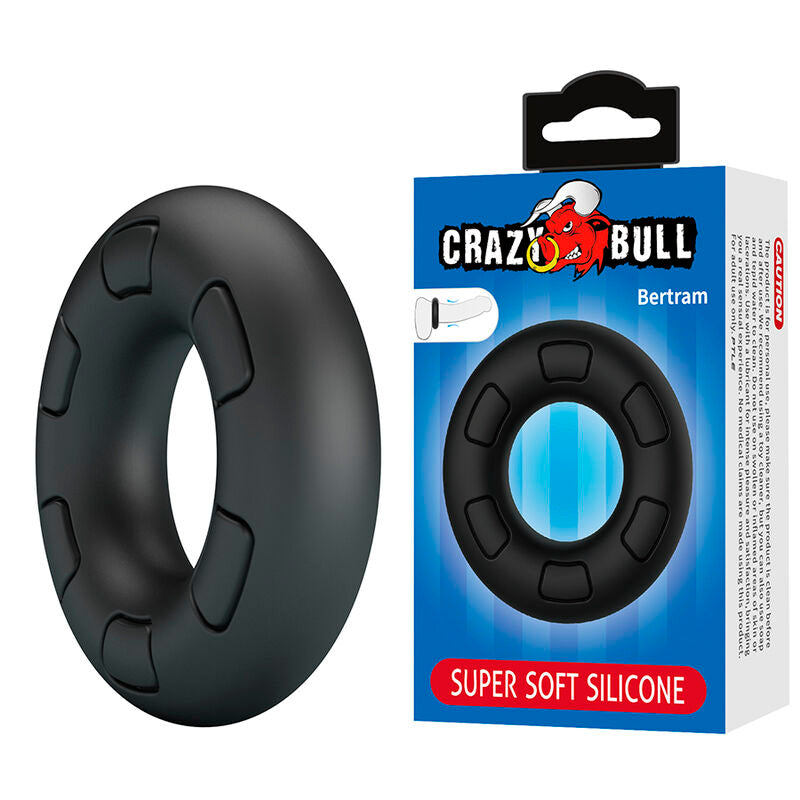 CRAZY BULL - BERTRAM SUPERMJUK COCKRING AV SILIKON SVART