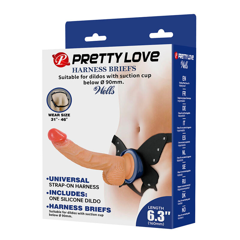 PRETTY LOVE - YETI STRAP-ON-SELE MED SUGPROPS-DILDO, KÖTTSFÄRGAD