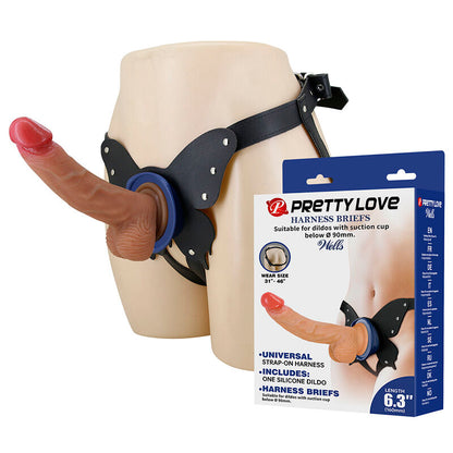 PRETTY LOVE - YETI STRAP-ON-SELE MED SUGPROPS-DILDO, KÖTTSFÄRGAD